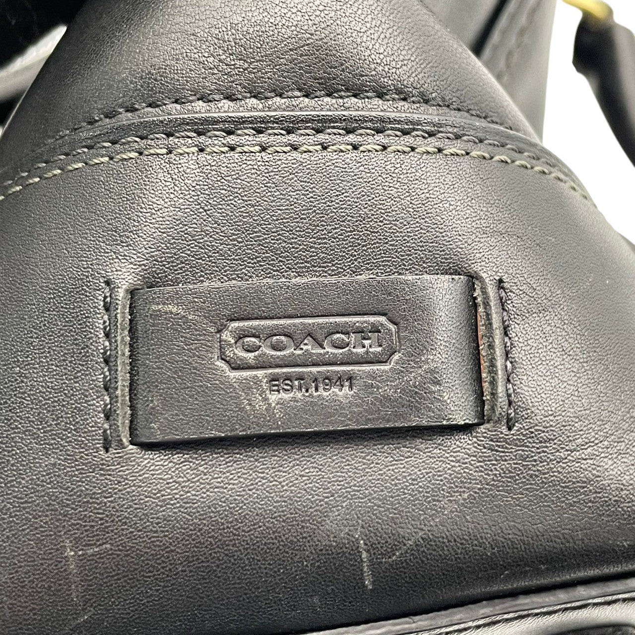 コーチ COACH トートバッグ ハンドバッグ レザー 本革 ペブルドレザー シボ革 ブラック 黒 シルバー金具 ロゴ A4サイズ収納可 肩掛け可 通勤 通学 エレガント クラシック ヴィンテージ 美品 鞄 レディース メンズ 11048 S54
