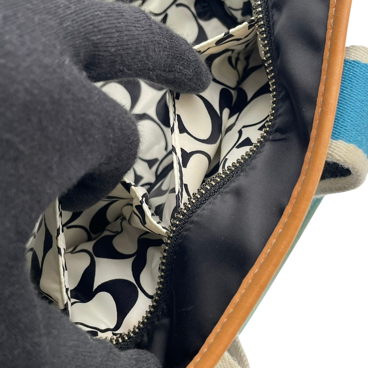 コーチ COACH ハンドバッグ ミニボストンバッグ ナイロン レザー 本革 ブラック 黒 水色 シルバー金具 ロゴ 軽量 ヴィンテージ ビンテージ クラシック エレガント 希少 レア 鞄 レディース お出かけ 通勤 通学 1893 S54