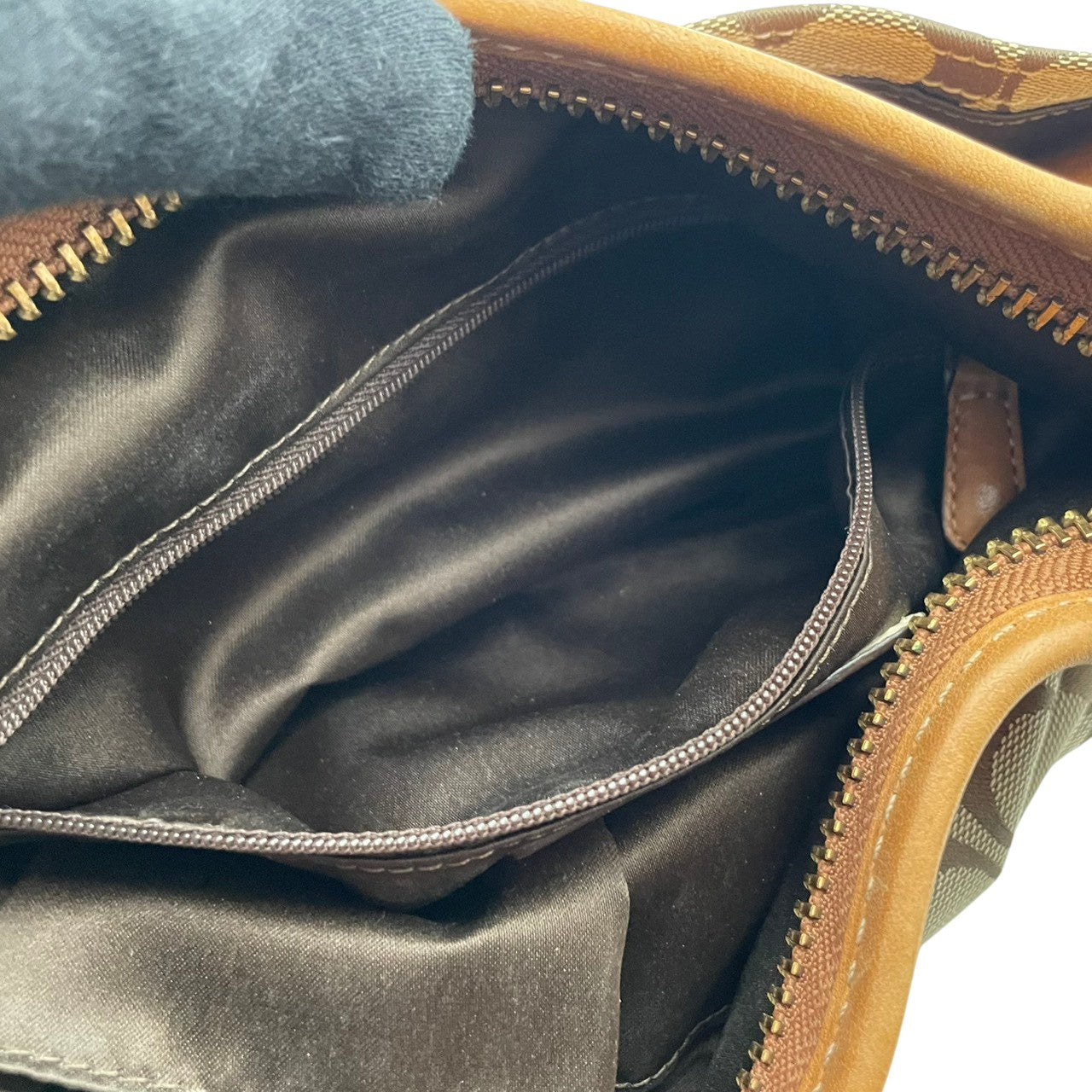 コーチ COACH トートバッグ ワンショルダー 肩掛け シグネチャー キャンバス レザー 本革 ベージュ ゴールド 11444 エルゴ プリーツ ホースアンドキャリッジ ヴィンテージ ビンテージ クラシック エレガント レディース 通勤 通学 S54