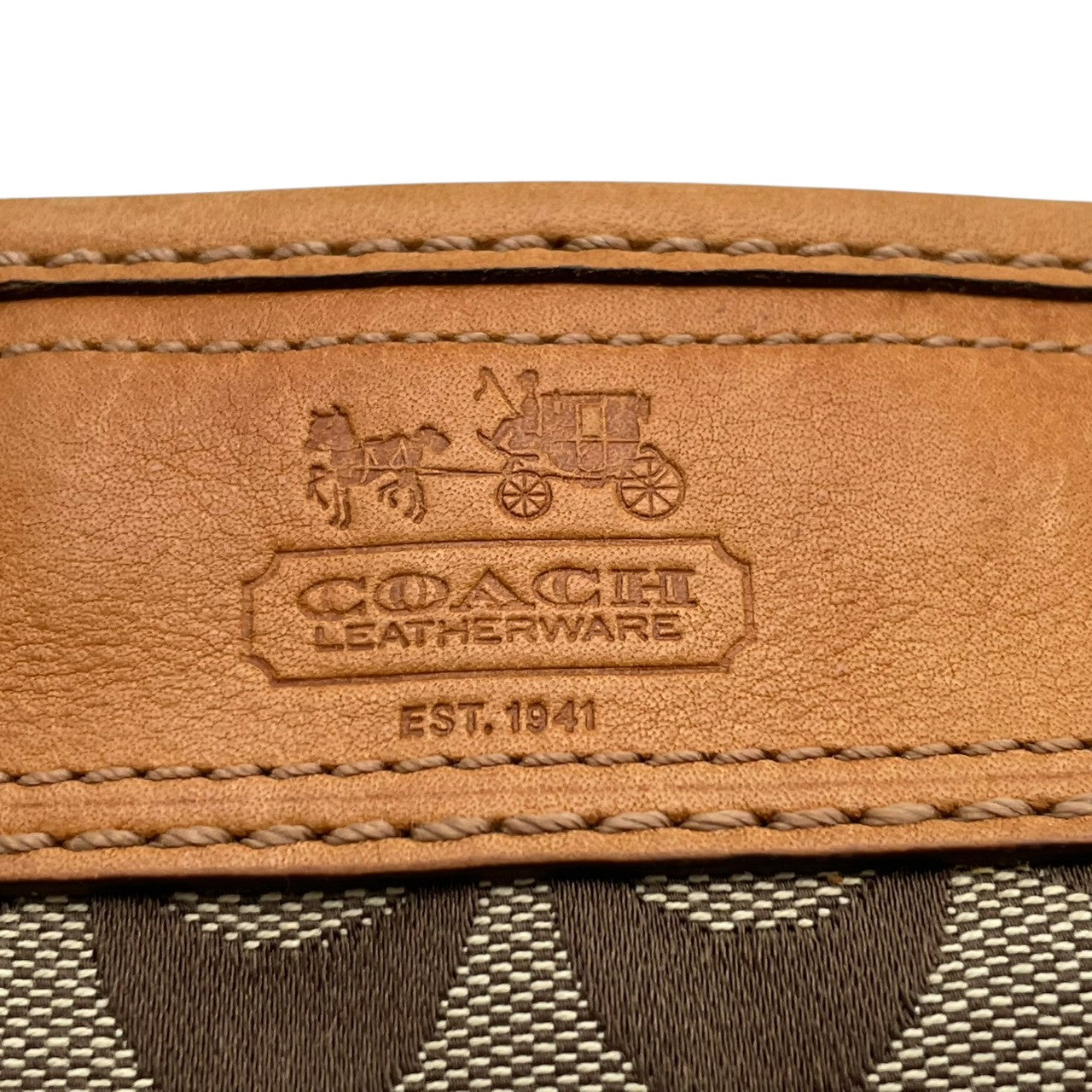 コーチ COACH トートバッグ ワンショルダー 肩掛け シグネチャー キャンバス レザー 本革 ベージュ ゴールド 11444 エルゴ プリーツ ホースアンドキャリッジ ヴィンテージ ビンテージ クラシック エレガント レディース 通勤 通学 S54