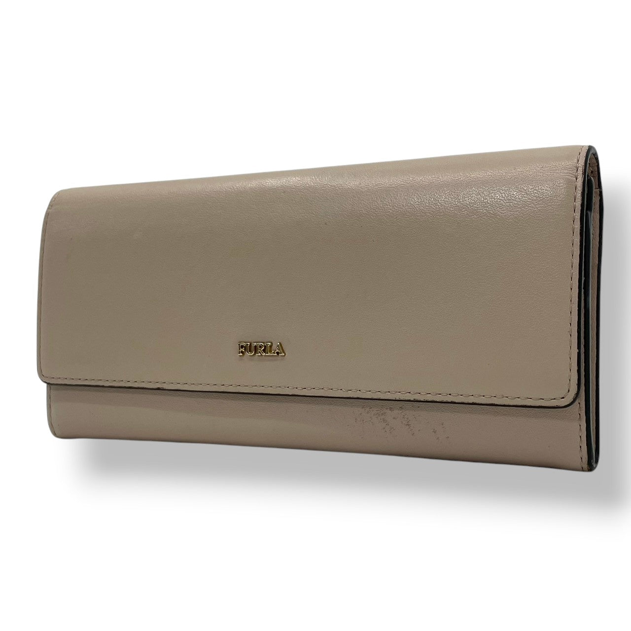 フルラ FURLA バビロン BABYLON コンチネンタルウォレット 長財布 レザー 本革 グレージュ ベージュ フラップ かぶせ蓋 札入れ 小銭入れ カード収納 ゴールド金具 ロゴ金具 バイカラー 薄型 上品 シンプル レディース 日常使い 収納力 M2