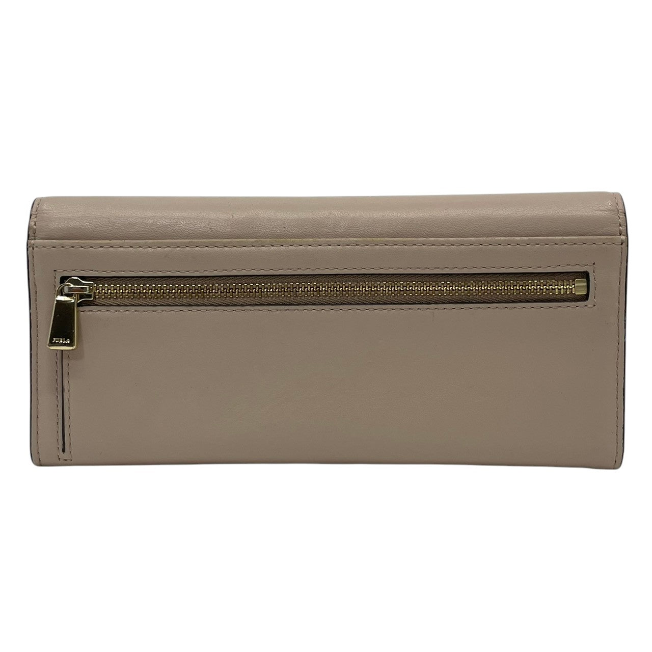 フルラ FURLA バビロン BABYLON コンチネンタルウォレット 長財布 レザー 本革 グレージュ ベージュ フラップ かぶせ蓋 札入れ 小銭入れ カード収納 ゴールド金具 ロゴ金具 バイカラー 薄型 上品 シンプル レディース 日常使い 収納力 M2
