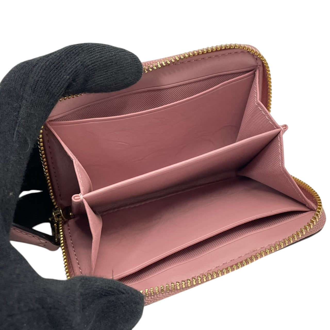 美品 コーチ COACH ラウンドファスナー長財布 フローラル 花柄 レザー 本革 アイボリー ピンク ゴールド金具 総柄 ロゴ ジップウォレット ロングウォレット カード収納 小銭入れ レディース 上品 華やか コンパクト収納 F87796 M2