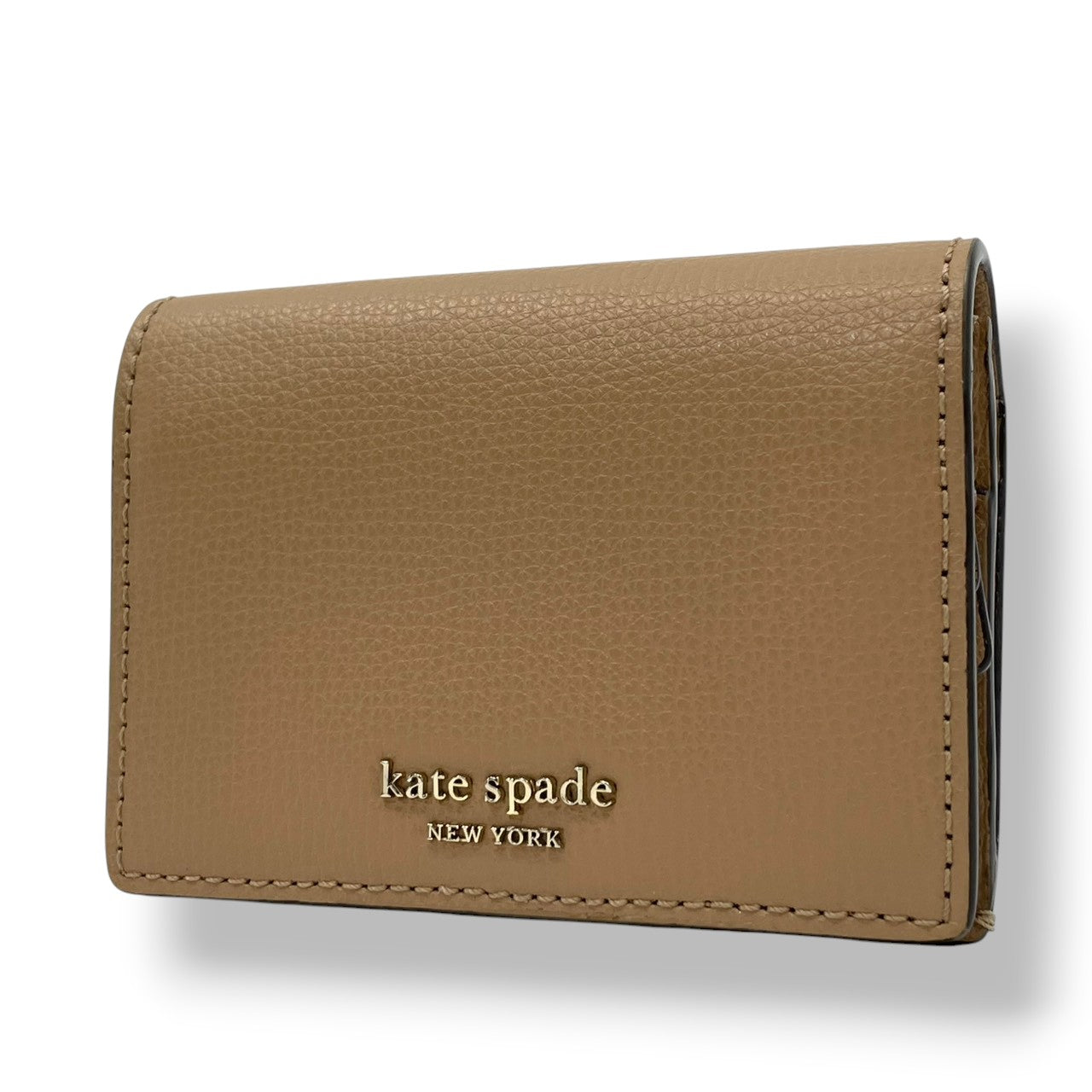 【美品】 ケイトスペード Kate Spade カードケース パスケース コインケース 小銭入れ レザー 本革 ベージュ ゴールド金具 コンパクトウォレット 定期入れ ミニ財布 クラシック エレガント ビンテージ 上品 定番 人気 希少 アイテム M2