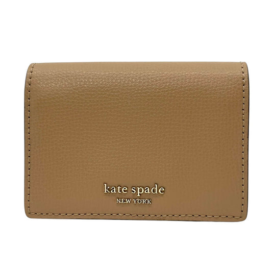 【美品】 ケイトスペード Kate Spade カードケース パスケース コインケース 小銭入れ レザー 本革 ベージュ ゴールド金具 コンパクトウォレット 定期入れ ミニ財布 クラシック エレガント ビンテージ 上品 定番 人気 希少 アイテム M2