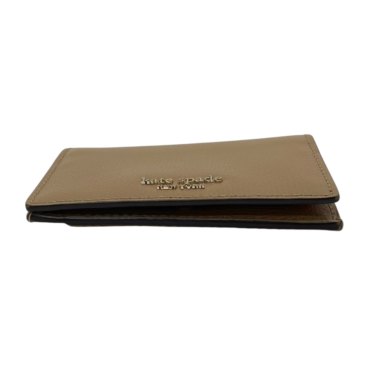 【美品】 ケイトスペード Kate Spade カードケース パスケース コインケース 小銭入れ レザー 本革 ベージュ ゴールド金具 コンパクトウォレット 定期入れ ミニ財布 クラシック エレガント ビンテージ 上品 定番 人気 希少 アイテム M2