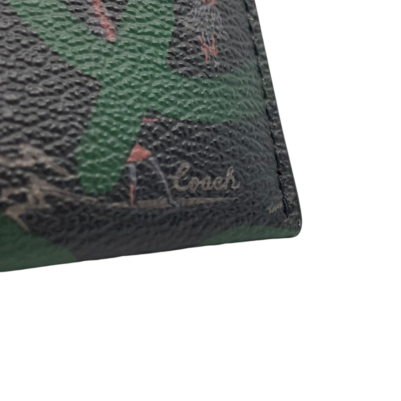 【美品】 コーチ COACH カードケース パスケース レザー 本革 ブラック 黒 グリーン 緑 バイカラー スリム 薄型 コンパクト ビジネス 定期入れ 名刺入れ ユニセックス 上品 クラシック ビンテージ 贈り物 ギフト 人気 F66579 M2