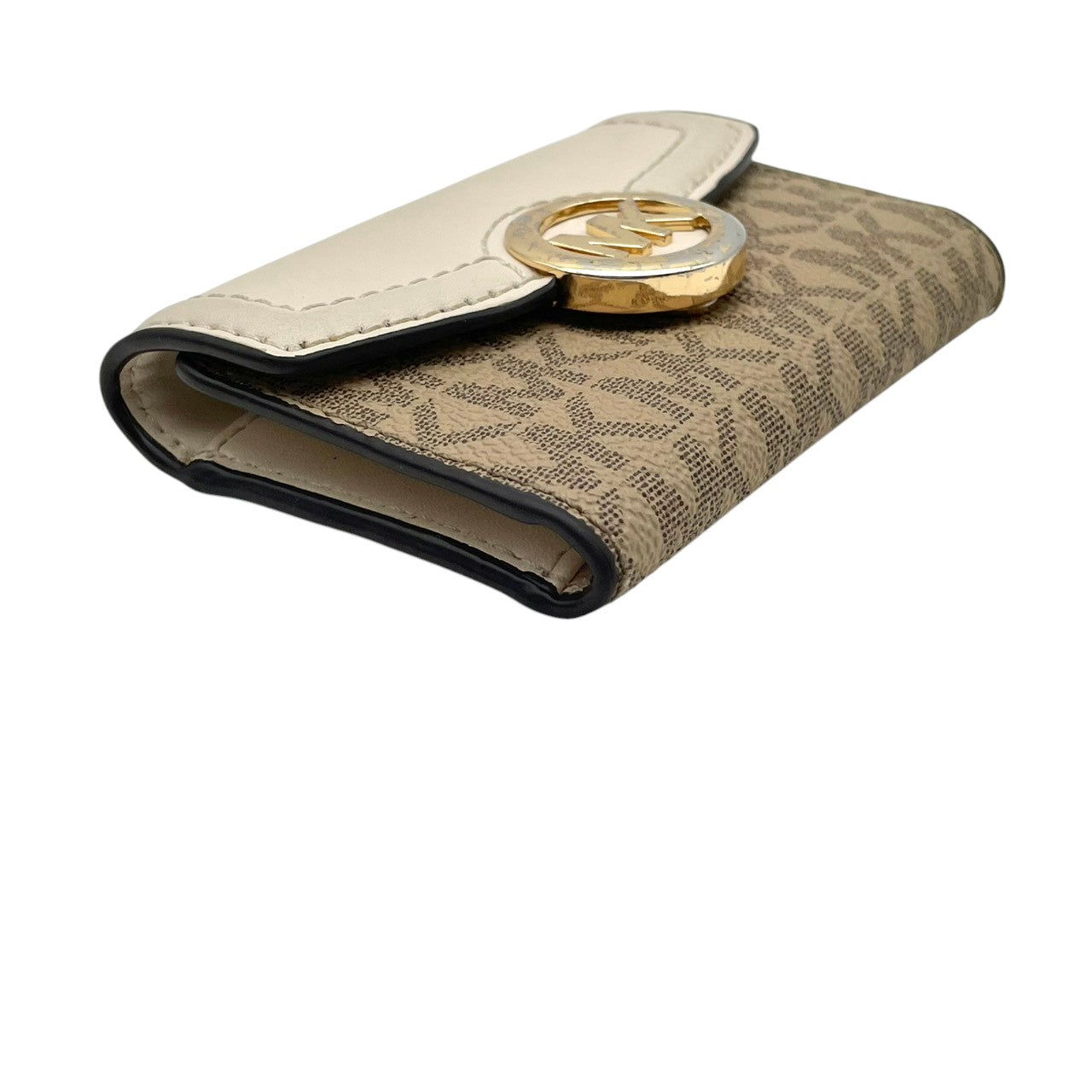 【良品】 マイケルコース MICHAEL KORS キーケース 6連 シグネチャー PVC レザー ベージュ ホワイト 白 ゴールド ロゴ 金具 スタイリッシュ エレガント レディース コンパクト 鍵 収納 定番 人気 おしゃれ かわいい お出かけ M2