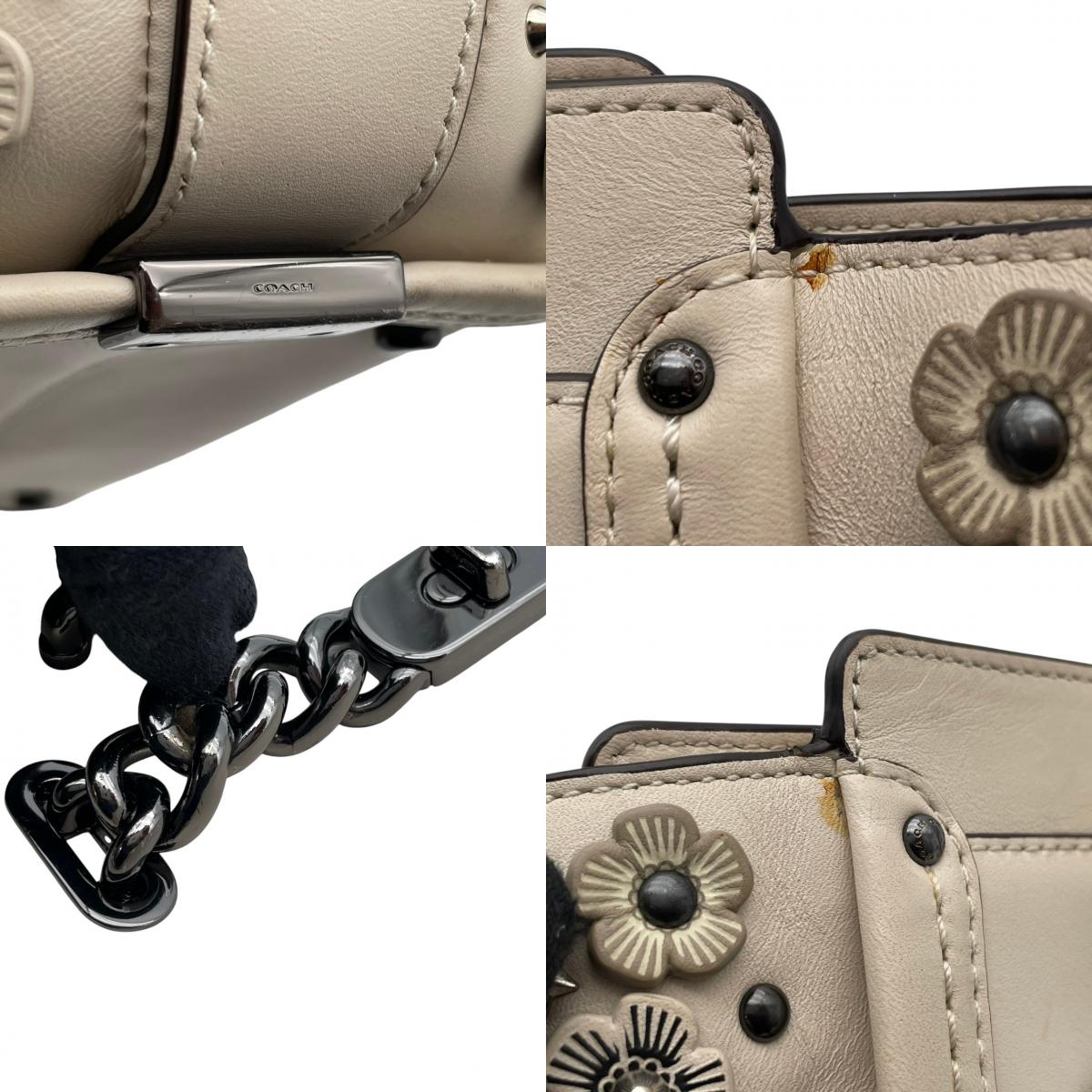 【美品】 コーチ COACH 2WAY ハンドバッグ ショルダーバッグ 斜め掛け可 レザー 本革 アイボリー 白 ゴールド金具 チェルシー クロスボディ ビンテージ クラシック エレガント スタイリッシュ 上品 鞄 レディース お出かけ 59091 S3