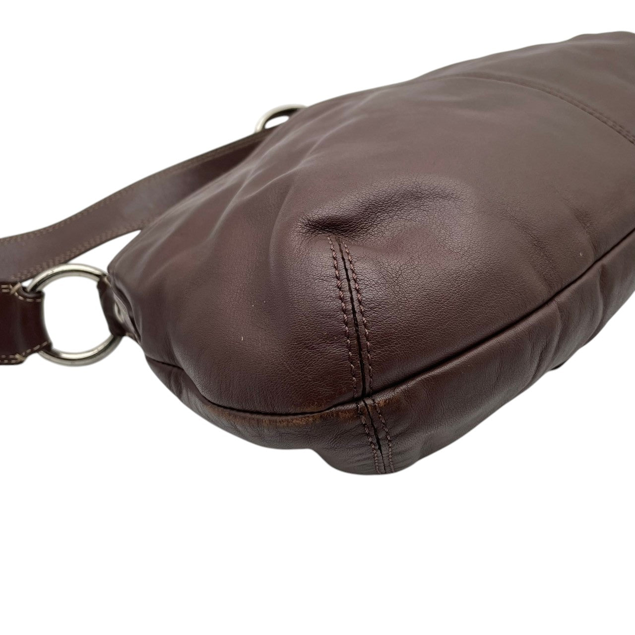 良品 コーチ COACH ソーホー ショルダーバッグ ワンショルダーバッグ レザー 本革 ブラウン 茶色 シルバー金具 F15204 大きめバックル フラップ エレガント クラシック カジュアル 肩掛け お出かけ 普段使い デイリーユース レディース 自立可 S3