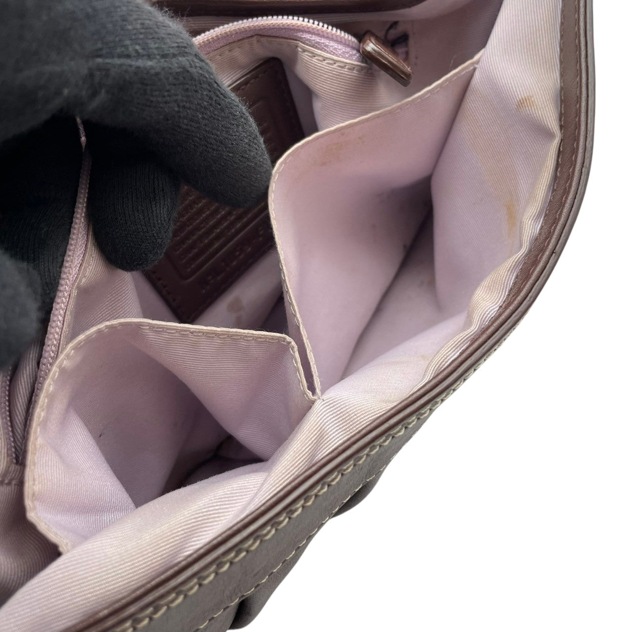 良品 コーチ COACH ソーホー ショルダーバッグ ワンショルダーバッグ レザー 本革 ブラウン 茶色 シルバー金具 F15204 大きめバックル フラップ エレガント クラシック カジュアル 肩掛け お出かけ 普段使い デイリーユース レディース 自立可 S3