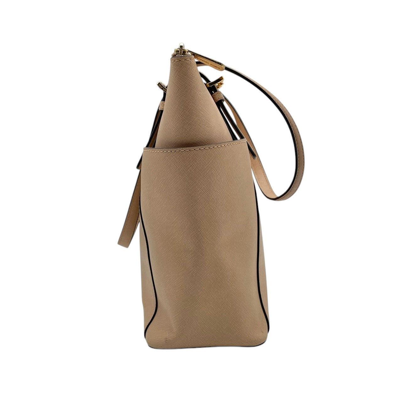 美品 マイケルコース MICHAEL KORS ジェットセット トラベル トートバッグ レザー ピンクベージュ ゴールド金具 ファスナー開閉 肩掛け A4 エレガント 通勤 通学 レディース 30F4GTTT9L S3