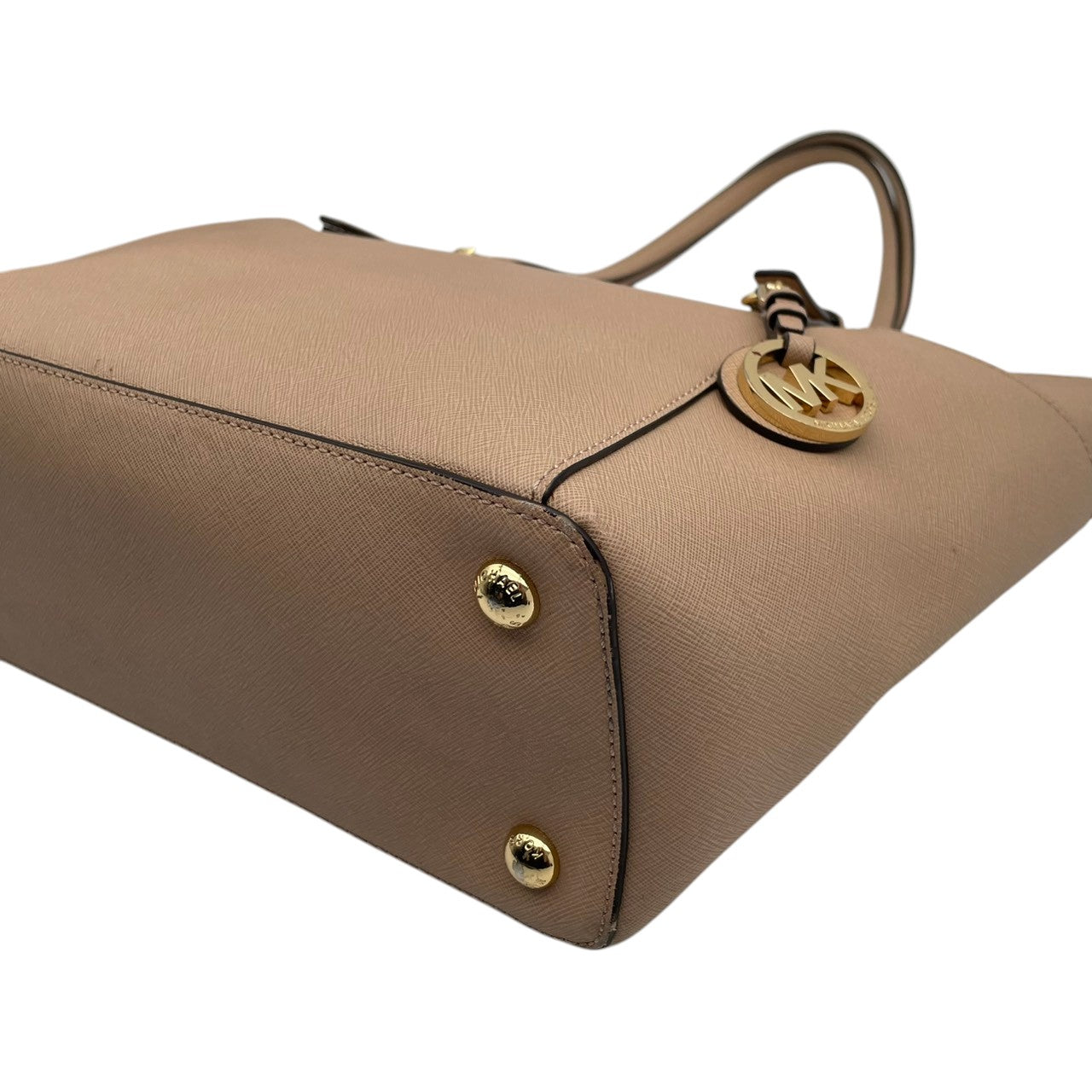 美品 マイケルコース MICHAEL KORS ジェットセット トラベル トートバッグ レザー ピンクベージュ ゴールド金具 ファスナー開閉 肩掛け A4 エレガント 通勤 通学 レディース 30F4GTTT9L S3