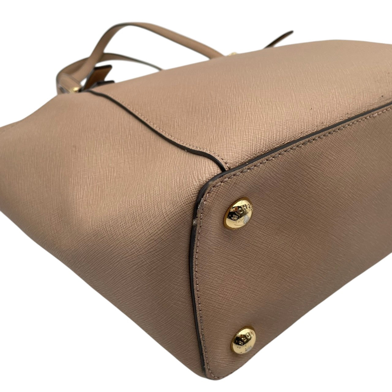 美品 マイケルコース MICHAEL KORS ジェットセット トラベル トートバッグ レザー ピンクベージュ ゴールド金具 ファスナー開閉 肩掛け A4 エレガント 通勤 通学 レディース 30F4GTTT9L S3