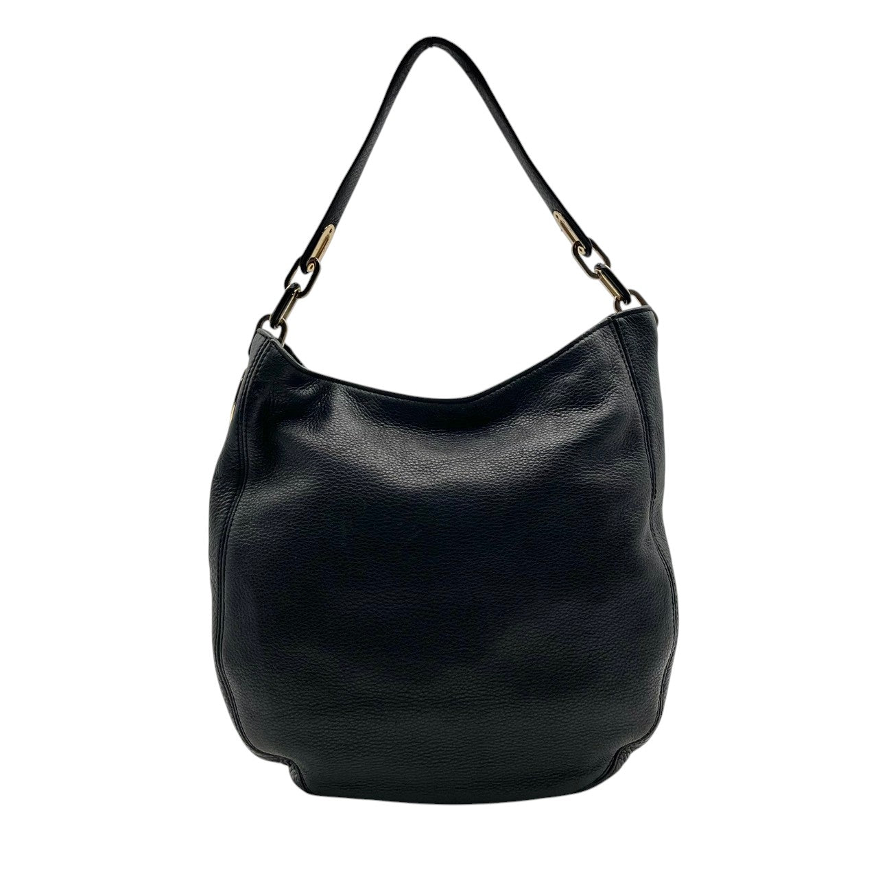 良品 マイケルコース MICHAEL KORS ショルダーバッグ ワンショルダー レザー ブラック 黒 ゴールド金具 MKロゴチャーム ファスナー開閉 エレガント デイリー 肩掛け 鞄 かばん レディース S5