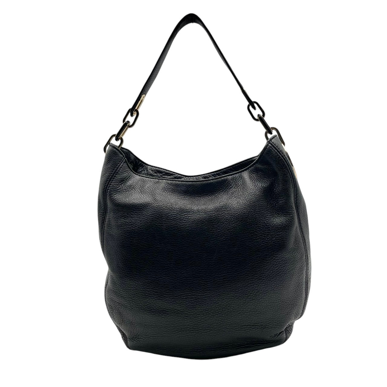 良品 マイケルコース MICHAEL KORS ショルダーバッグ ワンショルダー レザー ブラック 黒 ゴールド金具 MKロゴチャーム ファスナー開閉 エレガント デイリー 肩掛け 鞄 かばん レディース S5