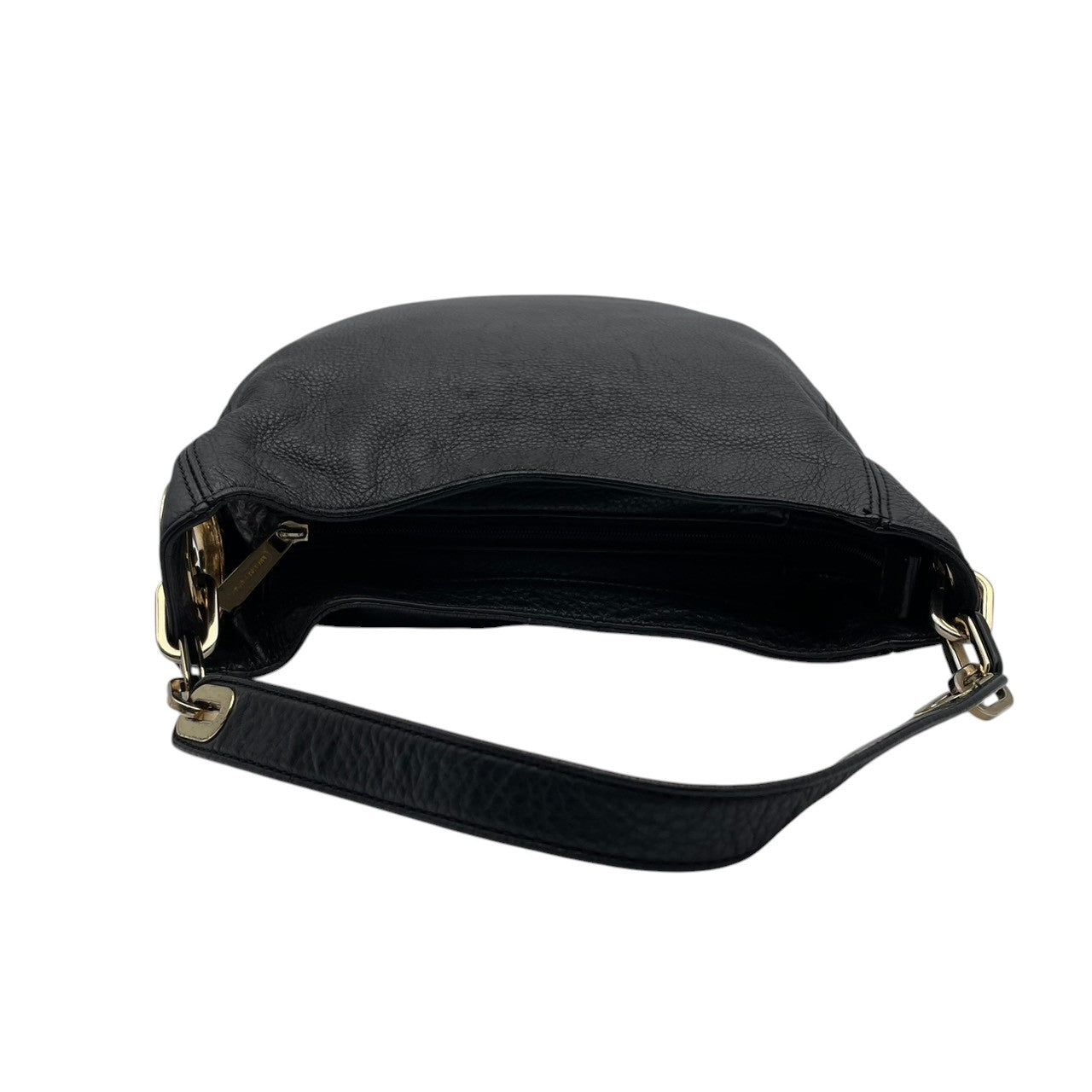 良品 マイケルコース MICHAEL KORS ショルダーバッグ ワンショルダー レザー ブラック 黒 ゴールド金具 MKロゴチャーム ファスナー開閉 エレガント デイリー 肩掛け 鞄 かばん レディース S5