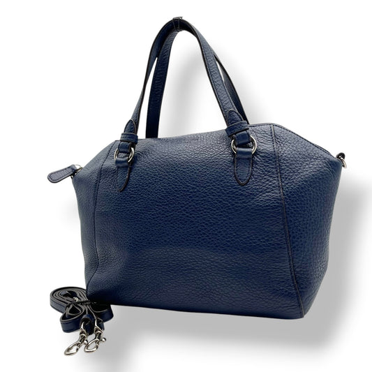 美品 コーチ COACH 2WAYバッグ ハンドバッグ ショルダーバッグ レザー ブルー 青 シルバー金具 ロゴチャーム ファスナー開閉 クロスボディ 斜め掛け エレガント お出かけ レディース 鞄 カバン F30281 S5