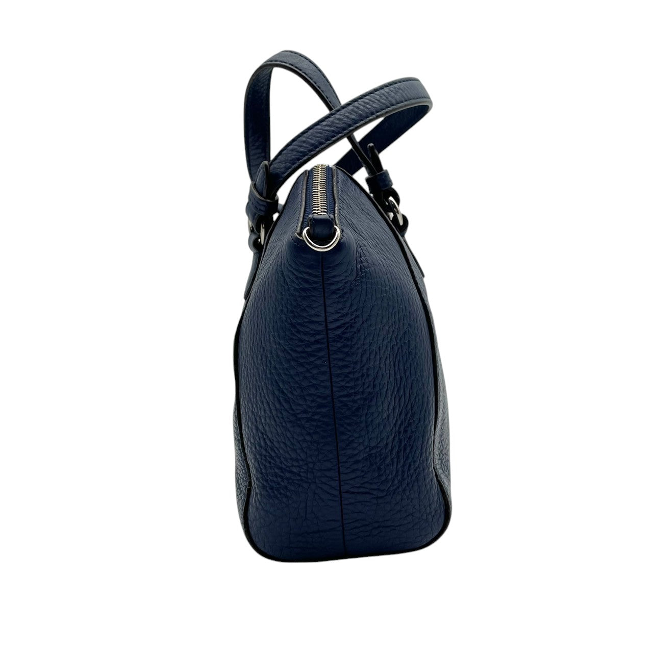 美品 コーチ COACH 2WAYバッグ ハンドバッグ ショルダーバッグ レザー ブルー 青 シルバー金具 ロゴチャーム ファスナー開閉 クロスボディ 斜め掛け エレガント お出かけ レディース 鞄 カバン F30281 S5