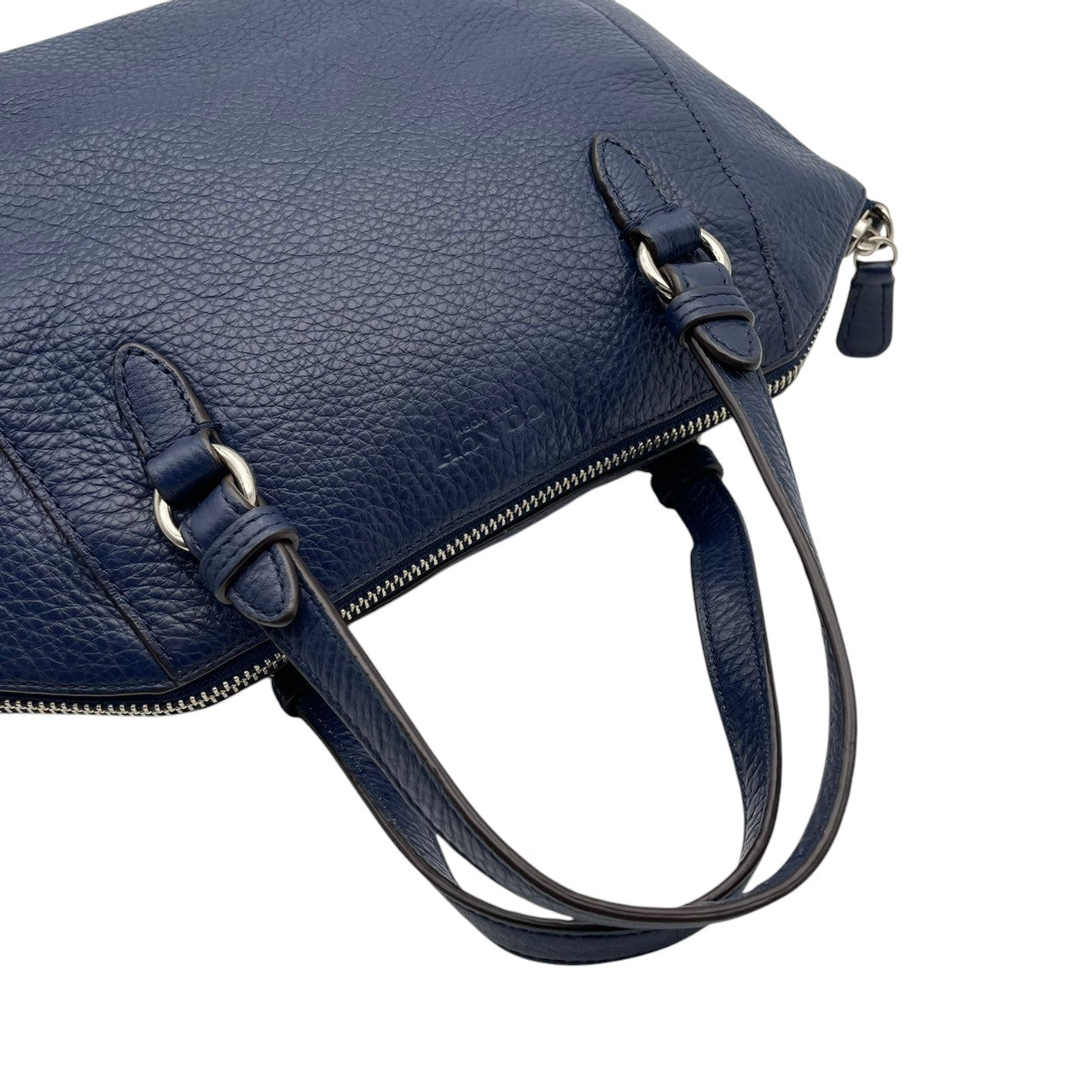 美品 コーチ COACH 2WAYバッグ ハンドバッグ ショルダーバッグ レザー ブルー 青 シルバー金具 ロゴチャーム ファスナー開閉 クロスボディ 斜め掛け エレガント お出かけ レディース 鞄 カバン F30281 S5