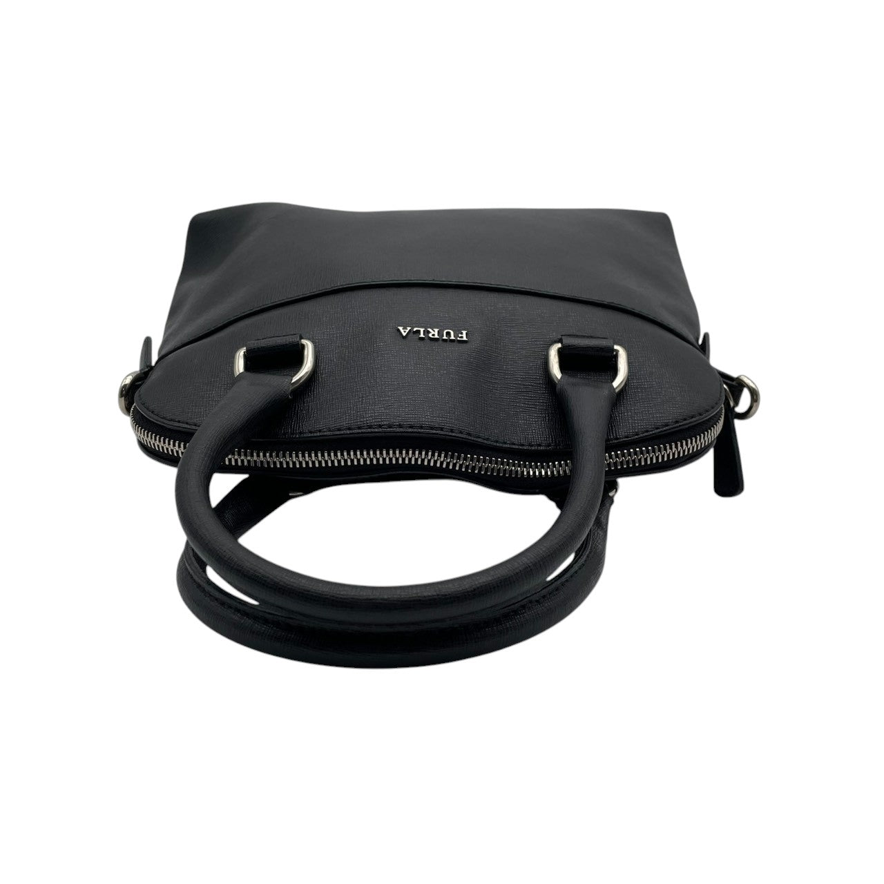 良品 フルラ FURLA 2WAYバッグ ハンドバッグ ショルダーバッグ レザー ブラック 黒 ゴールド金具 ロゴ ファスナー開閉 クロスボディ 斜め掛け エレガント お出かけ デイリーユース 通勤 レディース 鞄 カバン S5