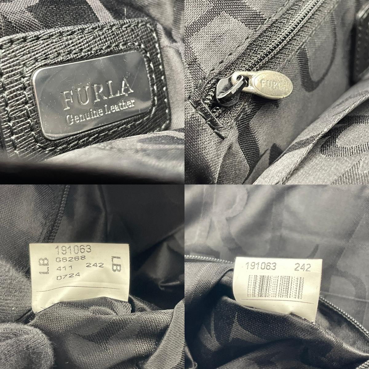 良品 フルラ FURLA 2WAYバッグ ハンドバッグ ショルダーバッグ レザー ブラック 黒 ゴールド金具 ロゴ ファスナー開閉 クロスボディ 斜め掛け エレガント お出かけ デイリーユース 通勤 レディース 鞄 カバン S5