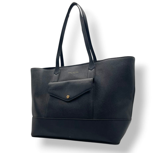 良品 マークジェイコブス MARC JACOBS トートバッグ レザー ブラック 黒 パドロック 南京錠 ゴールド金具 肩掛け A4収納 大容量 エレガント 通勤 通学 デイリーユース レディース 鞄 カバン S79