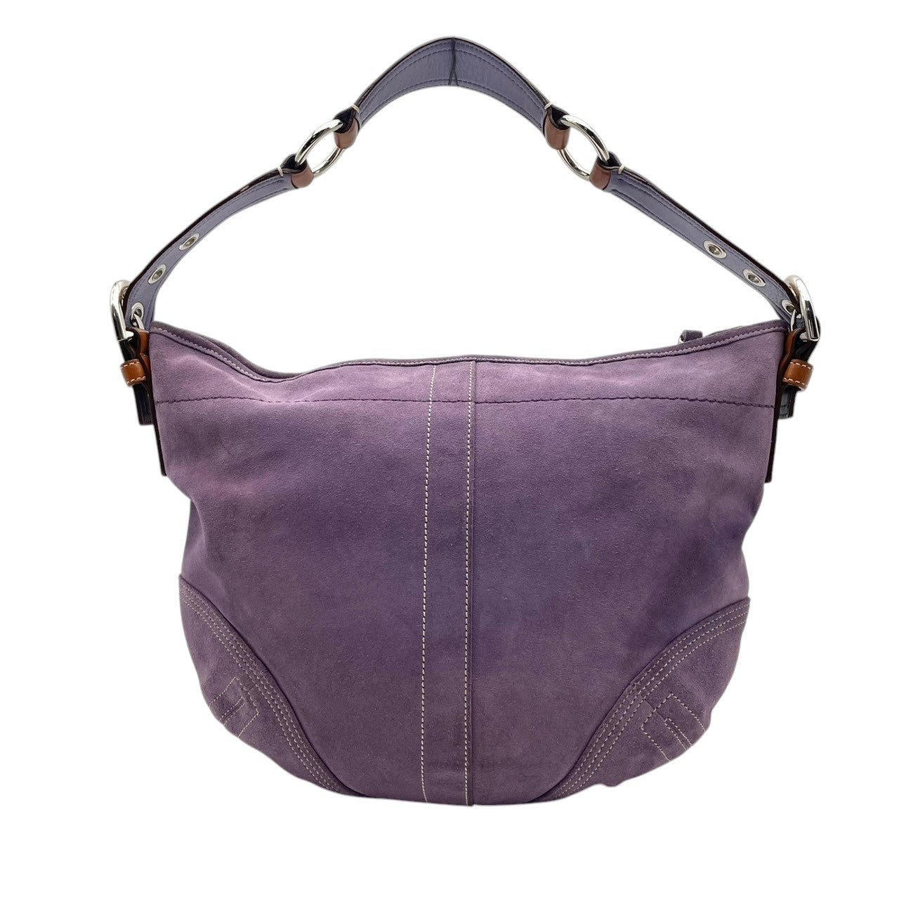 良品 コーチ COACH トートバッグ ショルダーバッグ Y2K vintage スウェード スエード レザー パープル 紫 シルバー金具 肩掛け A4収納 エレガント お出かけ デイリーユース 通勤 通学 レディース 鞄 カバン 8A16 S79