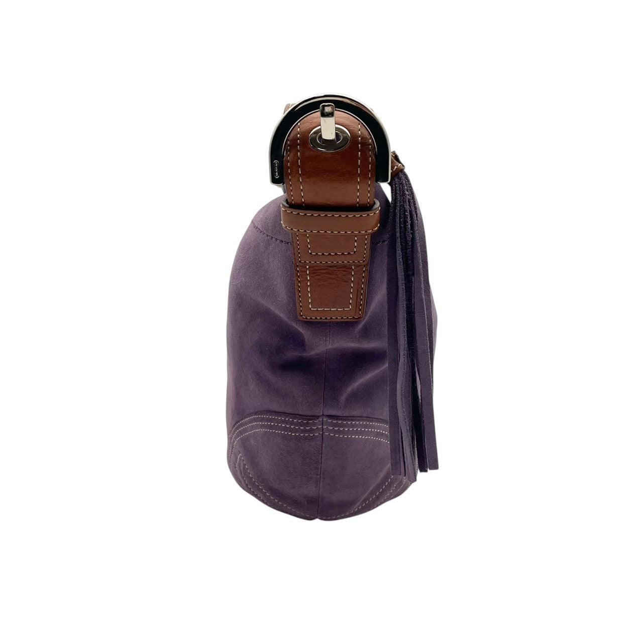 良品 コーチ COACH トートバッグ ショルダーバッグ Y2K vintage スウェード スエード レザー パープル 紫 シルバー金具 肩掛け A4収納 エレガント お出かけ デイリーユース 通勤 通学 レディース 鞄 カバン 8A16 S79