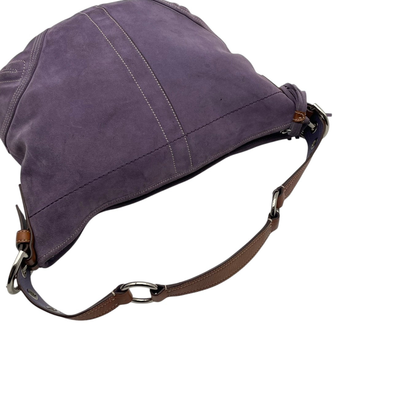 良品 コーチ COACH トートバッグ ショルダーバッグ Y2K vintage スウェード スエード レザー パープル 紫 シルバー金具 肩掛け A4収納 エレガント お出かけ デイリーユース 通勤 通学 レディース 鞄 カバン 8A16 S79
