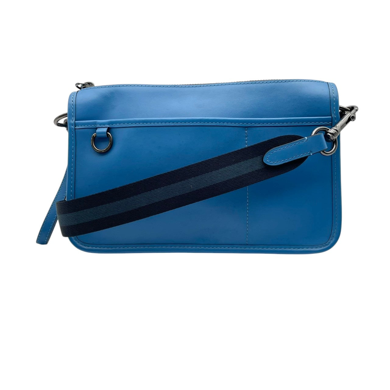 良品 コーチ COACH ショルダーバッグ クロスボディ レザー ブルー 青 ゴールド金具 ロゴチャーム ファスナー開閉 斜め掛け 肩掛け エレガント お出かけ デイリーユース レディース 鞄 カバン C1592 S79