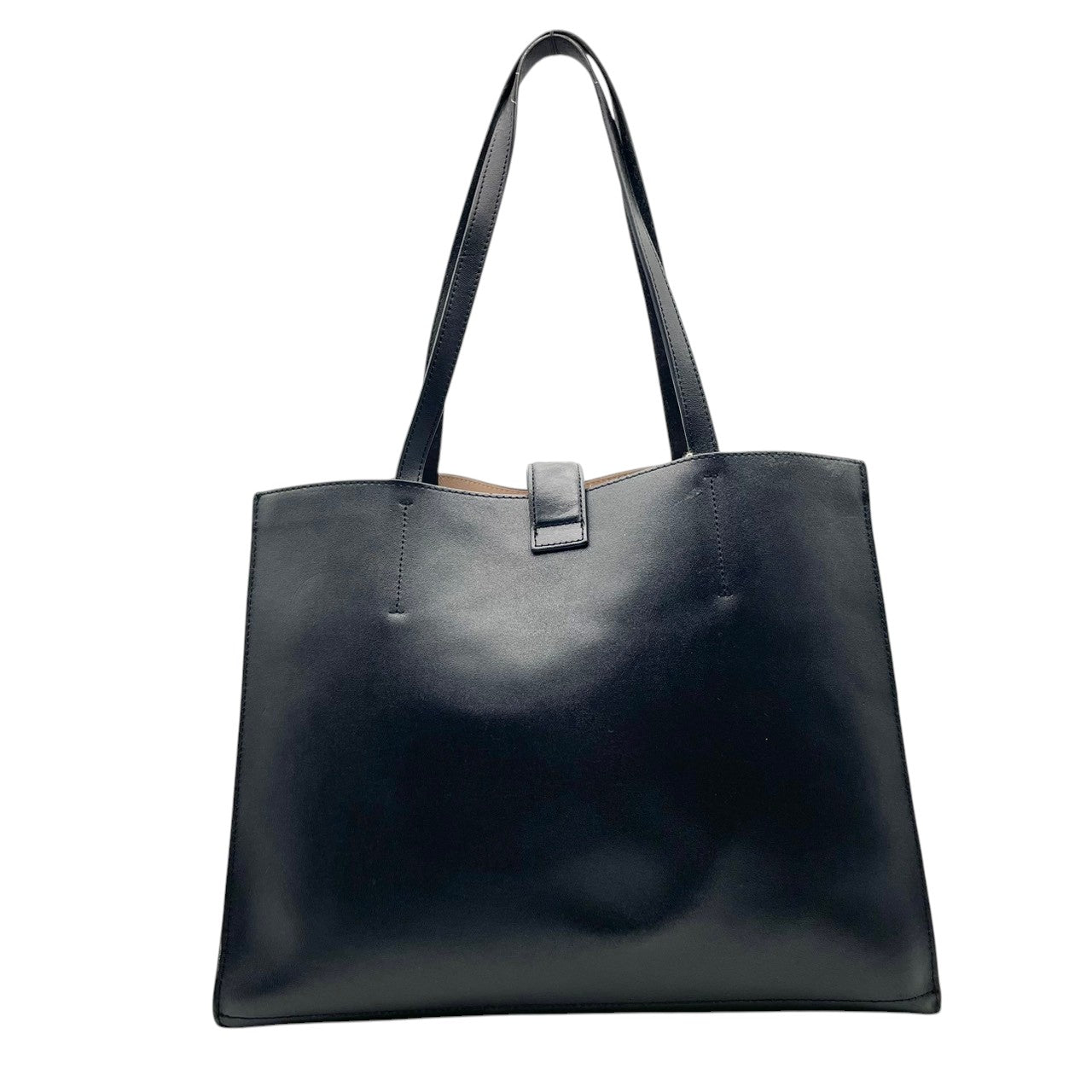 良品 フルラ FURLA トートバッグ ショルダーバッグ レザー ブラック 黒 ゴールド金具 ロゴチャーム 肩掛け A4収納可 大容量 エレガント ビジネス 通勤 通学 デイリーユース レディース 鞄 カバン S79