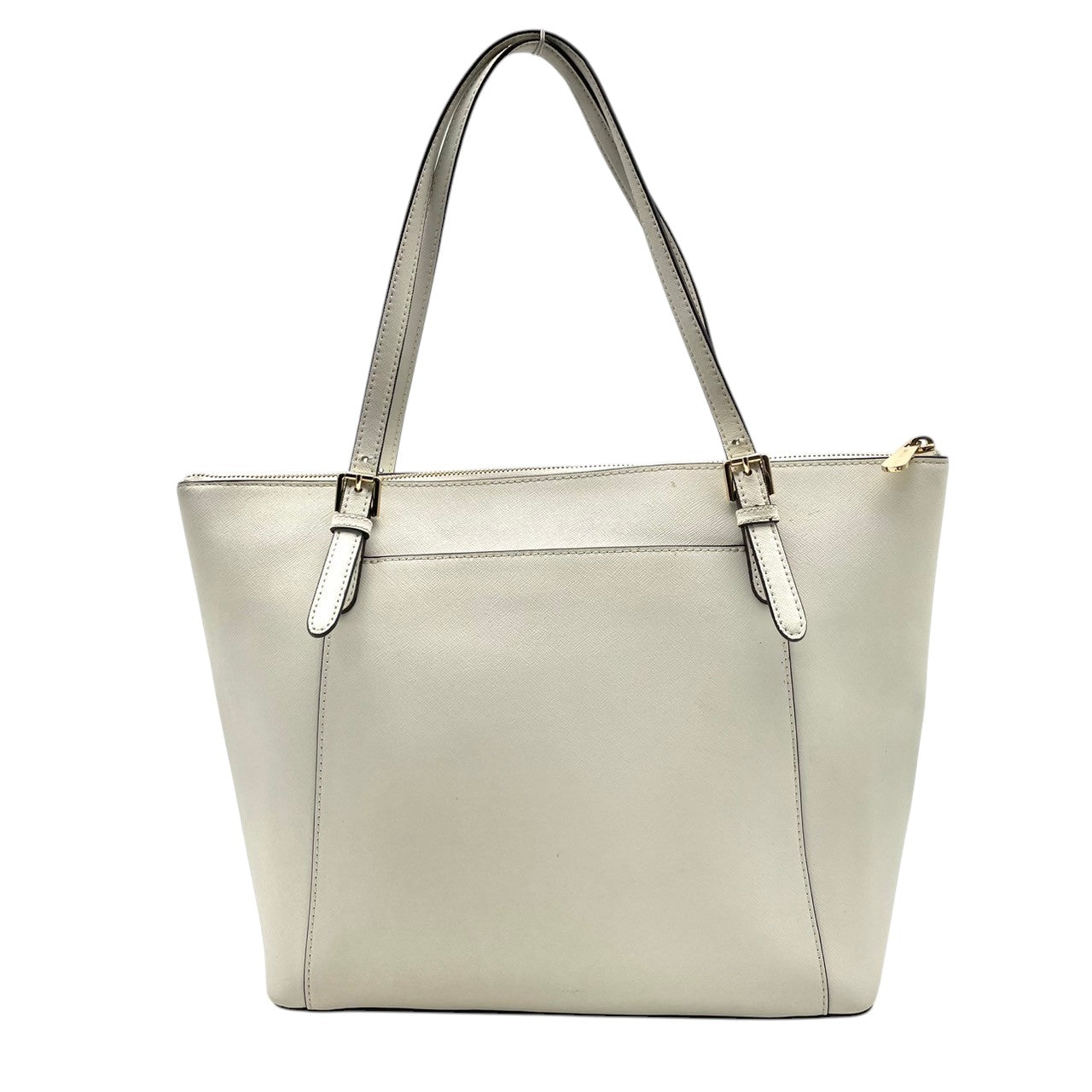 美品 マイケルコース MICHAEL KORS ジェットセット トラベル トートバッグ ショルダーバッグ レザー ホワイト 白 ゴールド金具 ロゴ 肩掛け A4収納 大容量 エレガント ビジネス 通勤 通学 デイリー レディース 鞄 S79