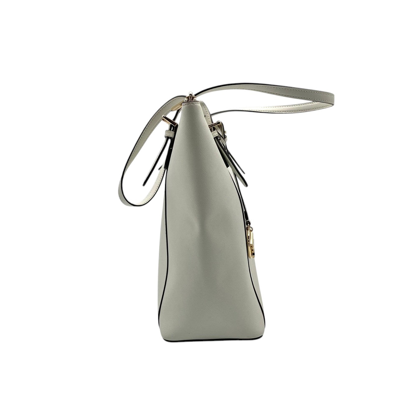 美品 マイケルコース MICHAEL KORS ジェットセット トラベル トートバッグ ショルダーバッグ レザー ホワイト 白 ゴールド金具 ロゴ 肩掛け A4収納 大容量 エレガント ビジネス 通勤 通学 デイリー レディース 鞄 S79