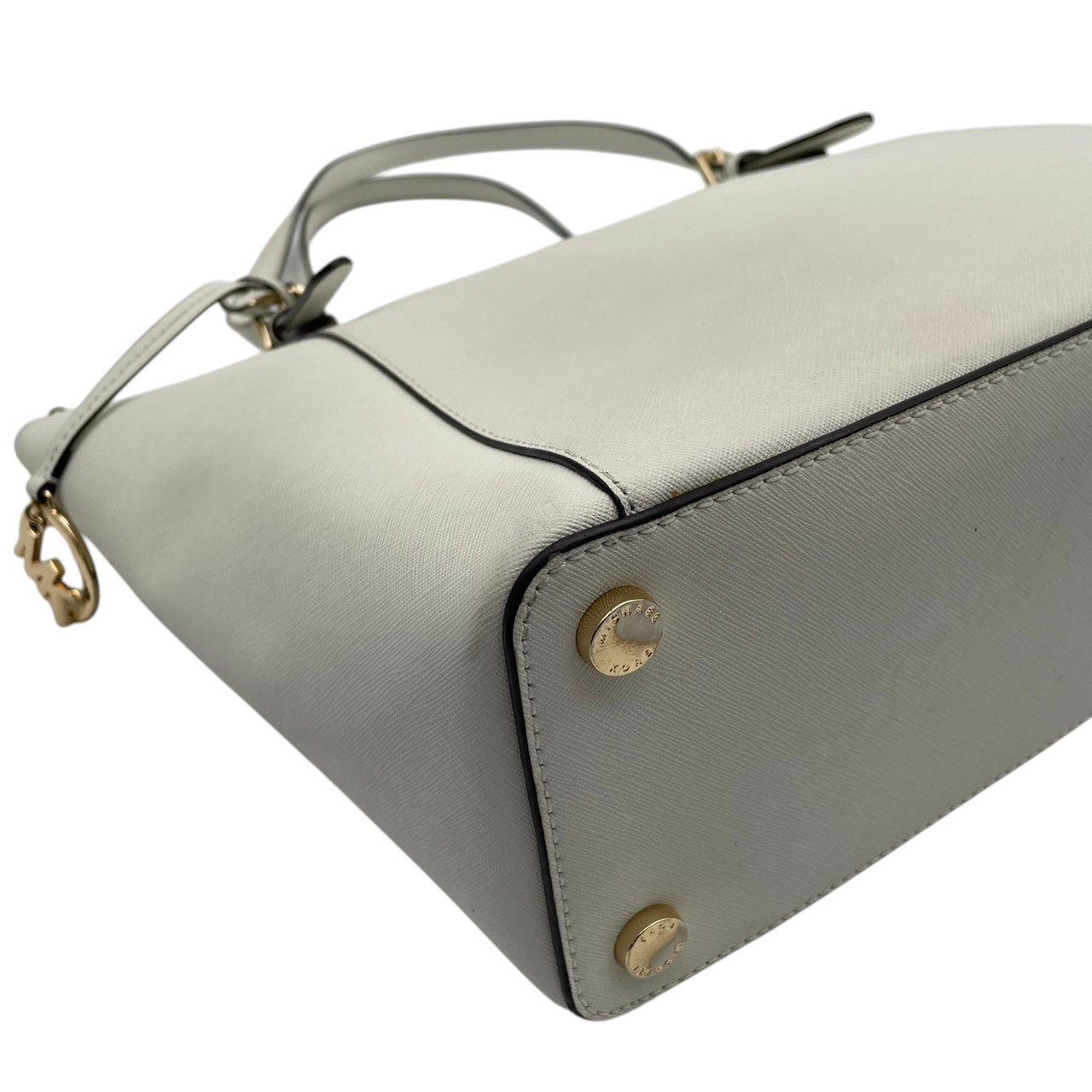美品 マイケルコース MICHAEL KORS ジェットセット トラベル トートバッグ ショルダーバッグ レザー ホワイト 白 ゴールド金具 ロゴ 肩掛け A4収納 大容量 エレガント ビジネス 通勤 通学 デイリー レディース 鞄 S79
