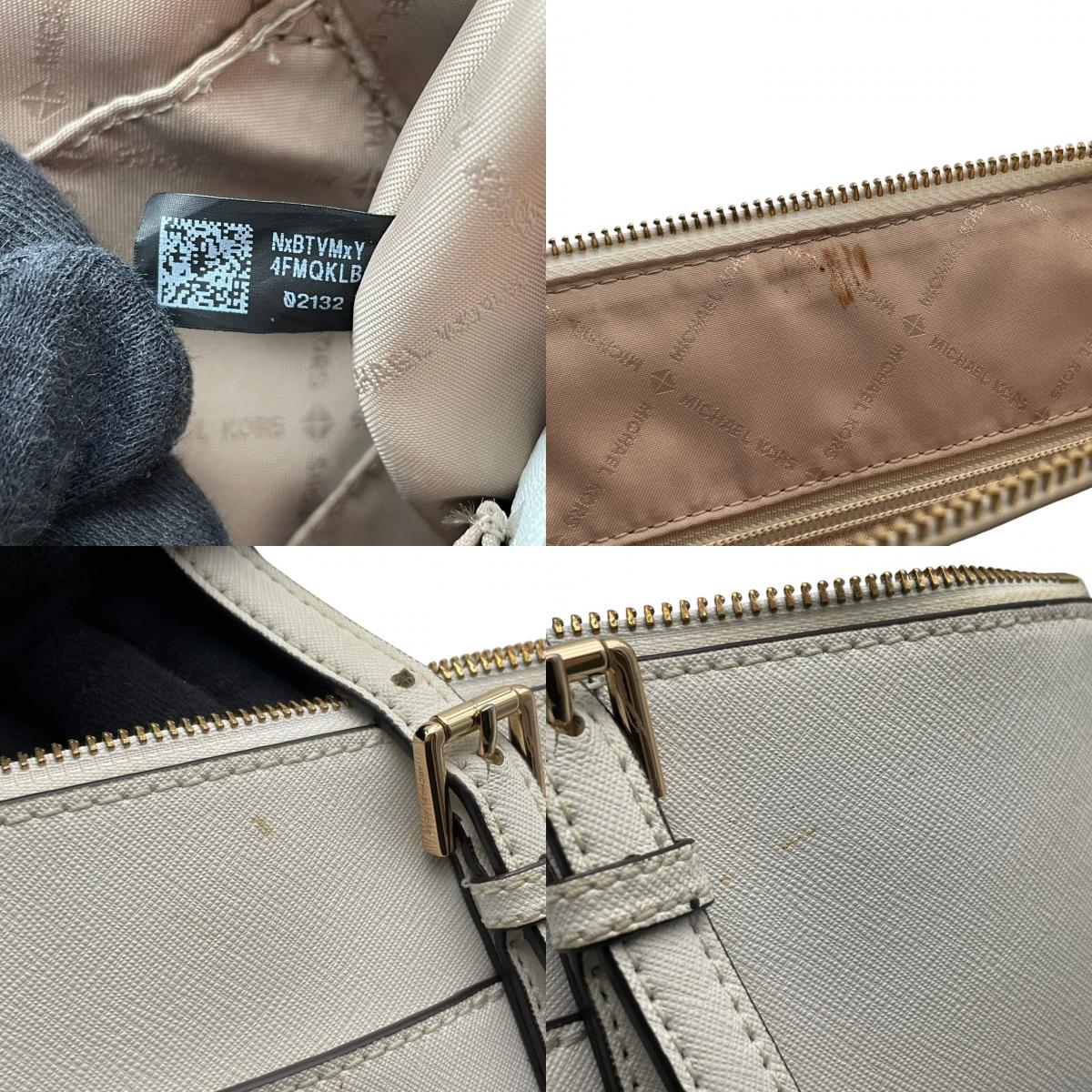 美品 マイケルコース MICHAEL KORS ジェットセット トラベル トートバッグ ショルダーバッグ レザー ホワイト 白 ゴールド金具 ロゴ 肩掛け A4収納 大容量 エレガント ビジネス 通勤 通学 デイリー レディース 鞄 S79