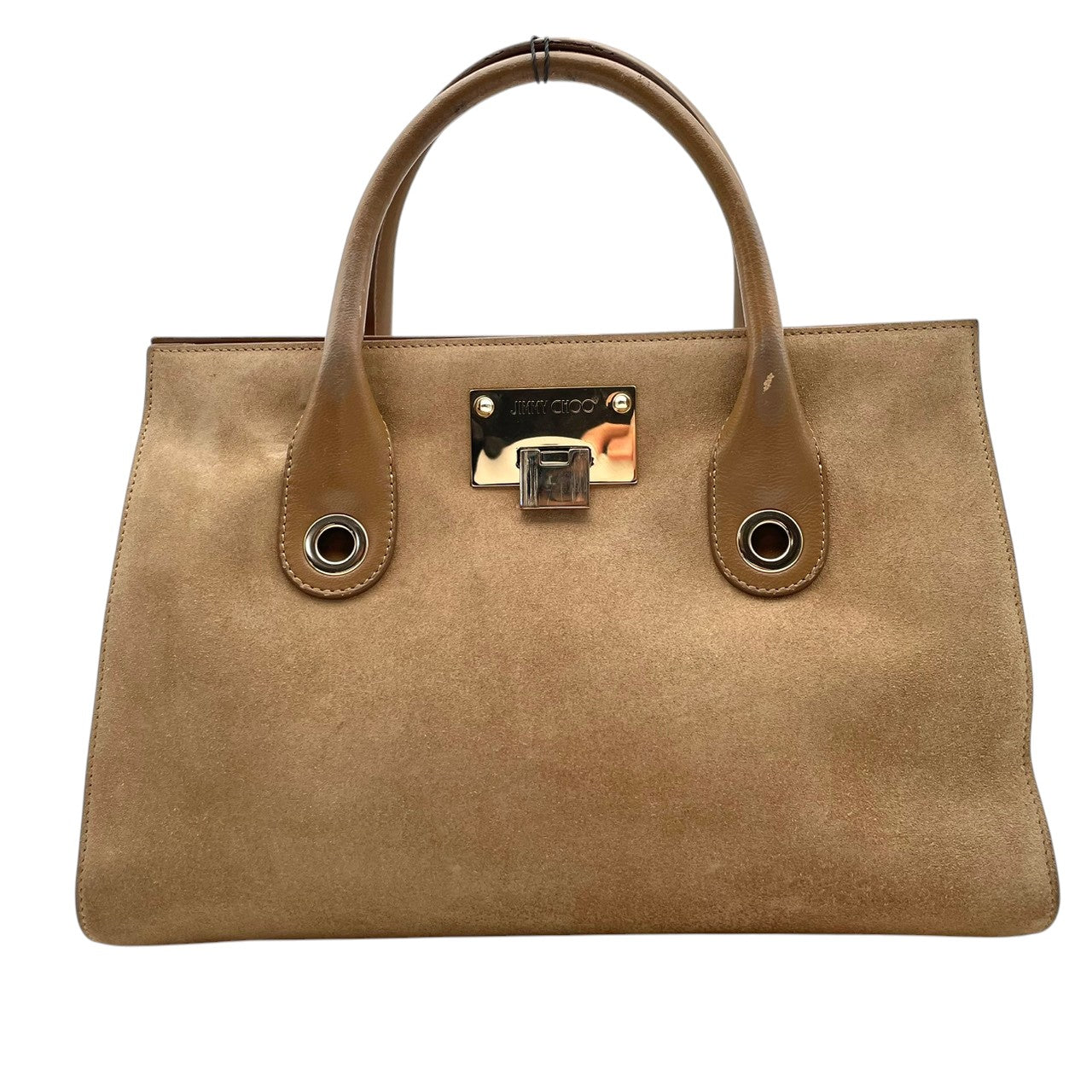 良品 ジミーチュウ JIMMY CHOO ライリー RILEY 2WAYバッグ ハンドバッグ ショルダーバッグ スウェード レザー ベージュ ゴールド金具 JCロゴ チャーム 斜め掛け 肩掛け エレガント 上品 お出かけ レディース S62