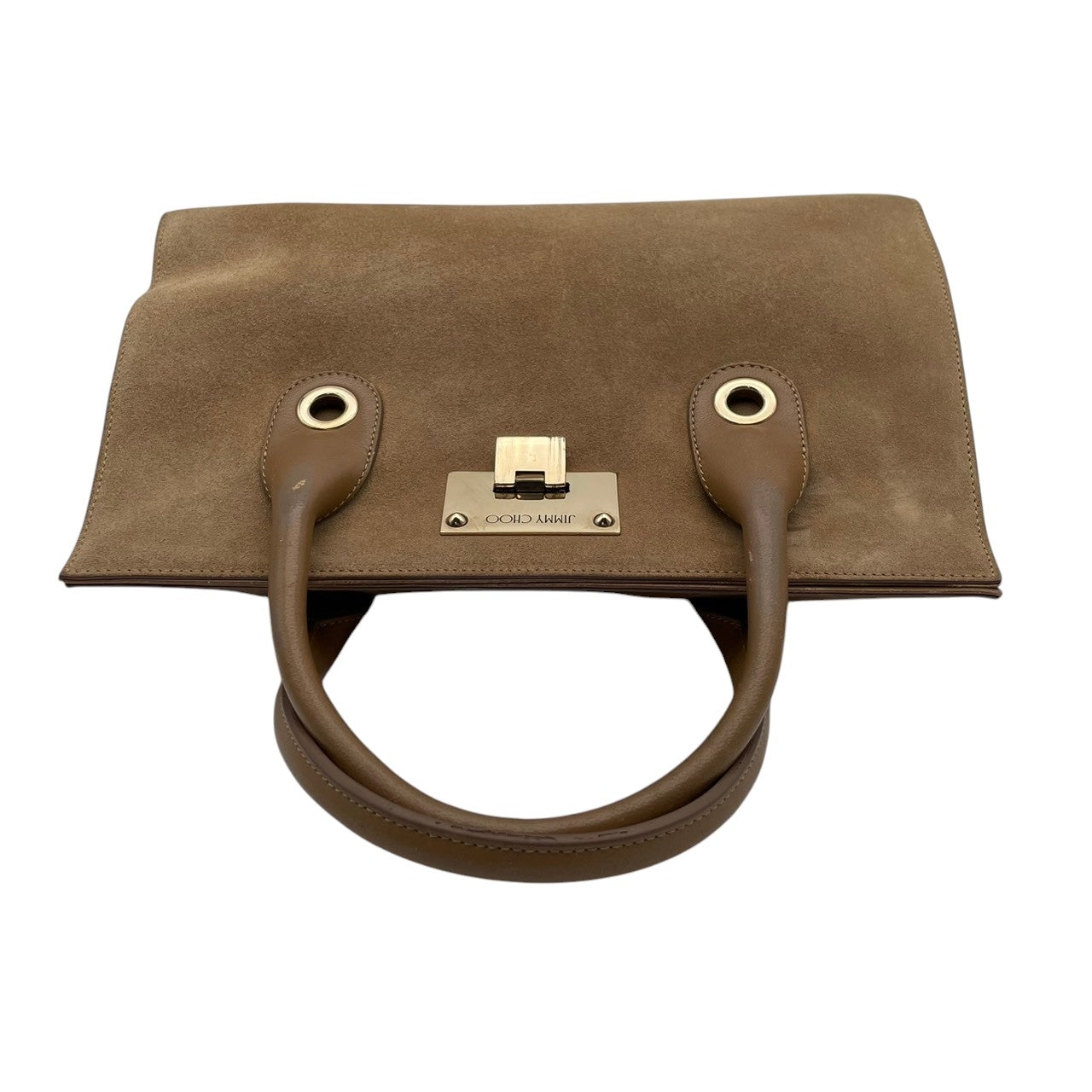 良品 ジミーチュウ JIMMY CHOO ライリー RILEY 2WAYバッグ ハンドバッグ ショルダーバッグ スウェード レザー ベージュ ゴールド金具 JCロゴ チャーム 斜め掛け 肩掛け エレガント 上品 お出かけ レディース S62