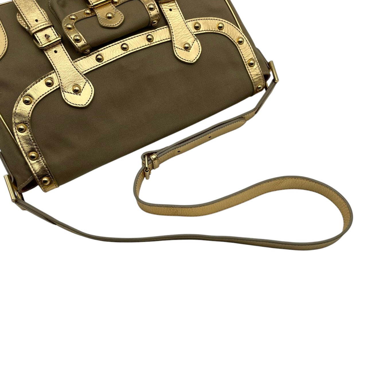 【美品】Paul Smith ポールスミス ショルダーバッグ クロスボディ 斜め掛け キャンバス レザー ベージュ ゴールド金具 エレガント カジュアル お出かけ 普段使い デイリー 旅行 レディース ユニセックス カバン 鞄 オシャレ カッコイイ S62