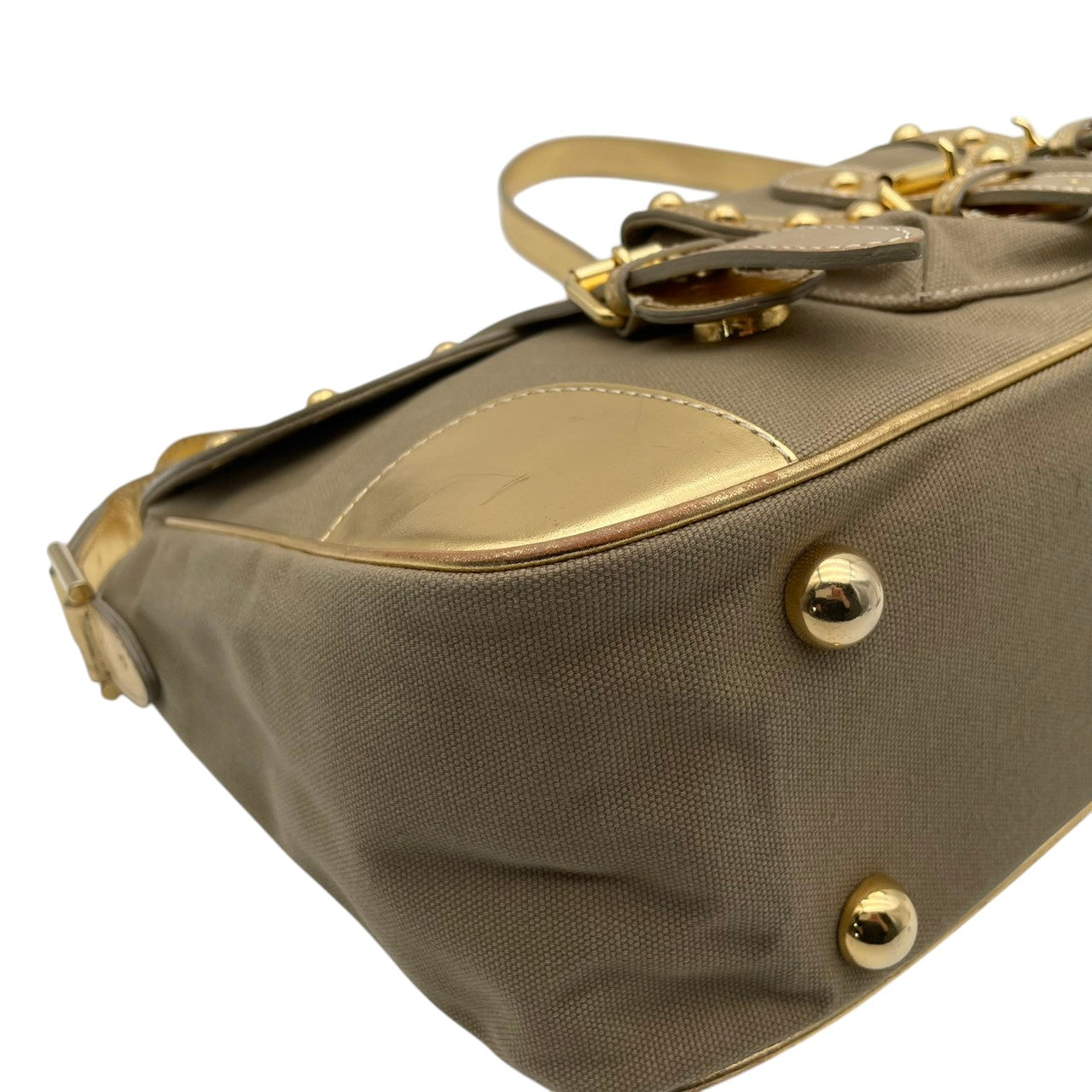 【美品】Paul Smith ポールスミス ショルダーバッグ クロスボディ 斜め掛け キャンバス レザー ベージュ ゴールド金具 エレガント カジュアル お出かけ 普段使い デイリー 旅行 レディース ユニセックス カバン 鞄 オシャレ カッコイイ S62