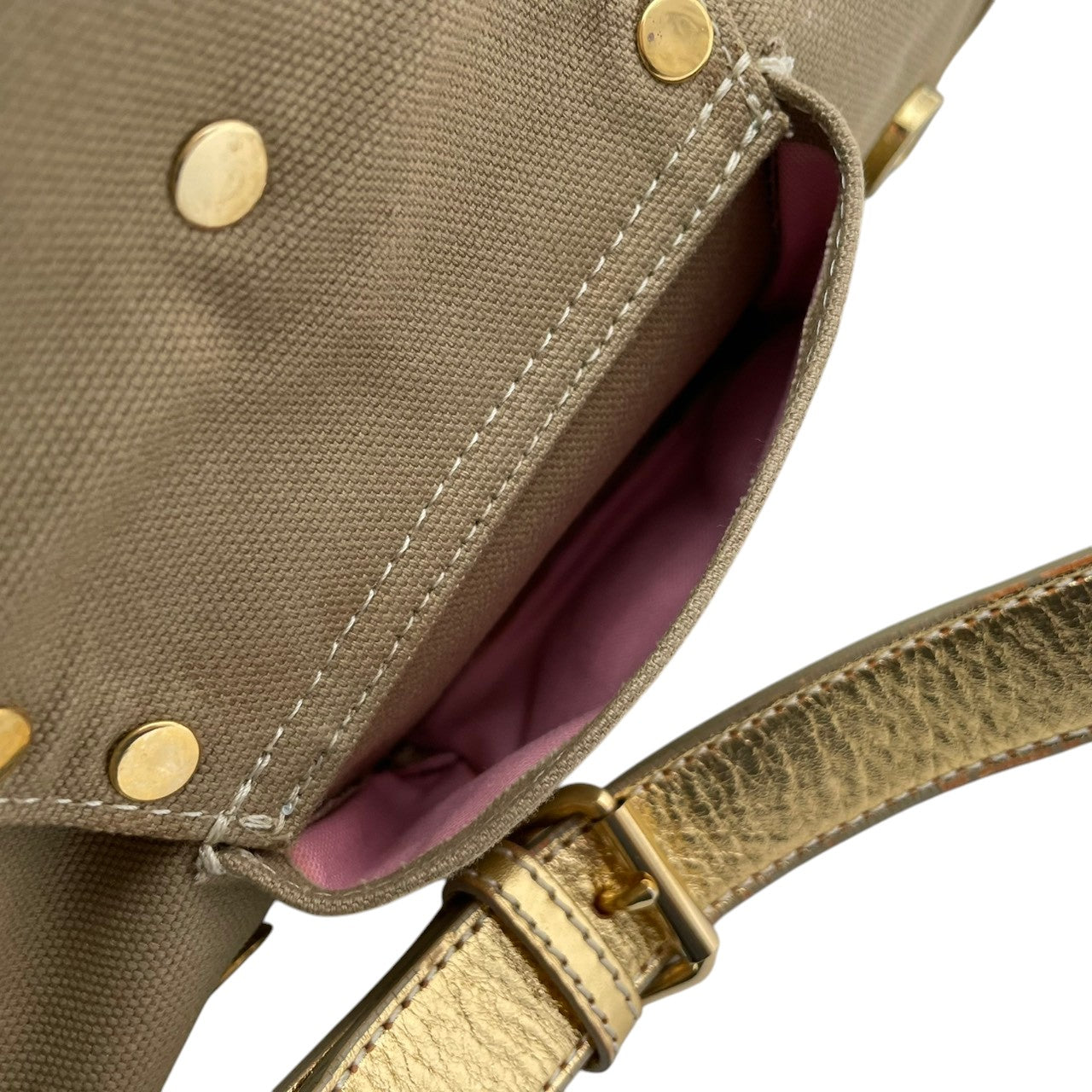 【美品】Paul Smith ポールスミス ショルダーバッグ クロスボディ 斜め掛け キャンバス レザー ベージュ ゴールド金具 エレガント カジュアル お出かけ 普段使い デイリー 旅行 レディース ユニセックス カバン 鞄 オシャレ カッコイイ S62