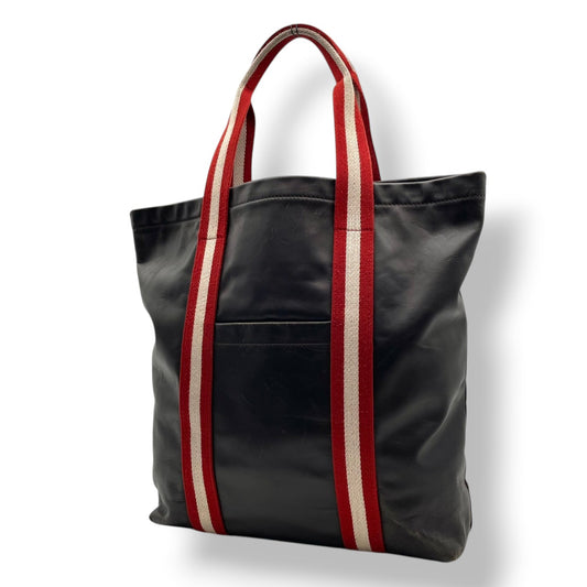 【良品】BALLY バリー トートバッグ ショルダーバッグ レザー 本革 ブラウン 茶色 縦型 大容量 A4収納可能 パソコン PC収納 ビンテージ エレガント 上品 鞄 カバン 通勤 通学 メンズ レディース ユニセックス シンプル ロゴ S62
