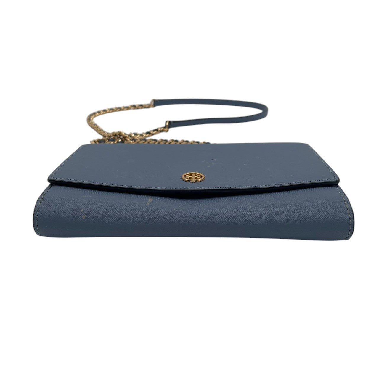 トリーバーチ TORY BURCH ショルダーバッグ チェーンバッグ クラッチ 2WAY 斜め掛け ポシェット ミニバッグ ウォレット レザー 本革 水色 ブルー ライトブルー ゴールド金具 ロゴ レディース エレガント 上品 お出かけ S64