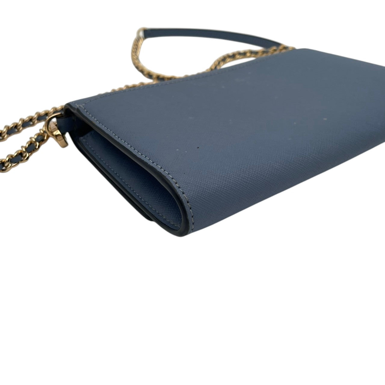 トリーバーチ TORY BURCH ショルダーバッグ チェーンバッグ クラッチ 2WAY 斜め掛け ポシェット ミニバッグ ウォレット レザー 本革 水色 ブルー ライトブルー ゴールド金具 ロゴ レディース エレガント 上品 お出かけ S64