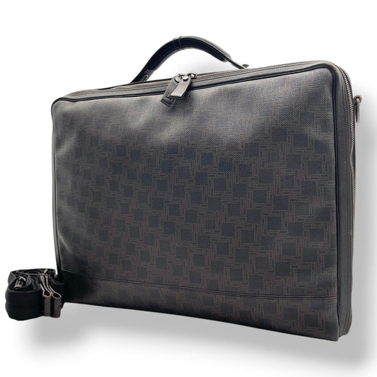 dunhill ダンヒル 本革 レザー ビジネスバッグ ブリーフケース ショルダーバッグ 2WAY ブラウン 茶 メンズ 通勤 出張 A4収納 大容量 斜め掛け 書類かばん クラシック フォーマル シンプル デイリーユース 紳士 良品 S34
