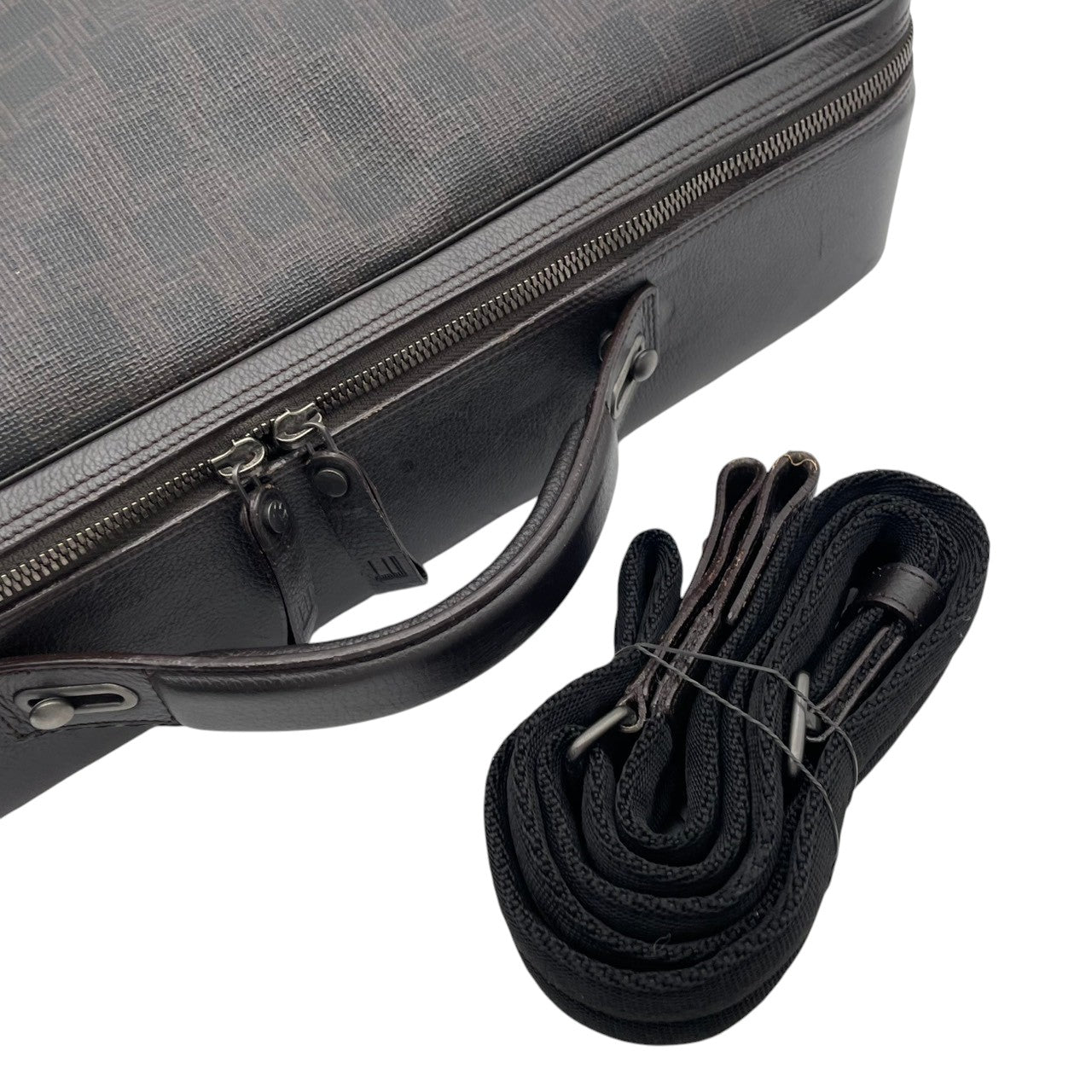 dunhill ダンヒル 本革 レザー ビジネスバッグ ブリーフケース ショルダーバッグ 2WAY ブラウン 茶 メンズ 通勤 出張 A4収納 大容量 斜め掛け 書類かばん クラシック フォーマル シンプル デイリーユース 紳士 良品 S34