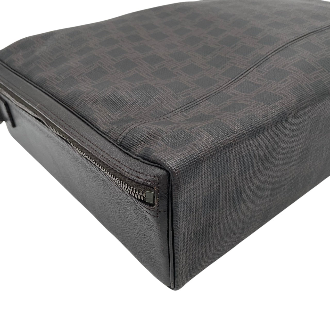 dunhill ダンヒル 本革 レザー ビジネスバッグ ブリーフケース ショルダーバッグ 2WAY ブラウン 茶 メンズ 通勤 出張 A4収納 大容量 斜め掛け 書類かばん クラシック フォーマル シンプル デイリーユース 紳士 良品 S34
