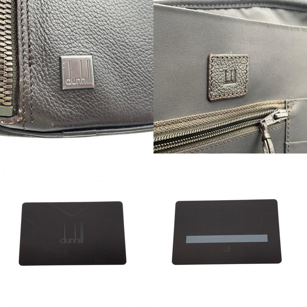 dunhill ダンヒル 本革 レザー ビジネスバッグ ブリーフケース ショルダーバッグ 2WAY ブラウン 茶 メンズ 通勤 出張 A4収納 大容量 斜め掛け 書類かばん クラシック フォーマル シンプル デイリーユース 紳士 良品 S34