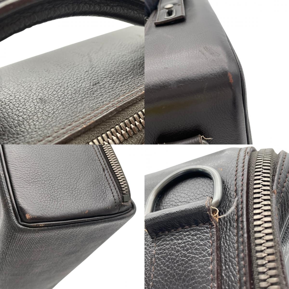 dunhill ダンヒル 本革 レザー ビジネスバッグ ブリーフケース ショルダーバッグ 2WAY ブラウン 茶 メンズ 通勤 出張 A4収納 大容量 斜め掛け 書類かばん クラシック フォーマル シンプル デイリーユース 紳士 良品 S34