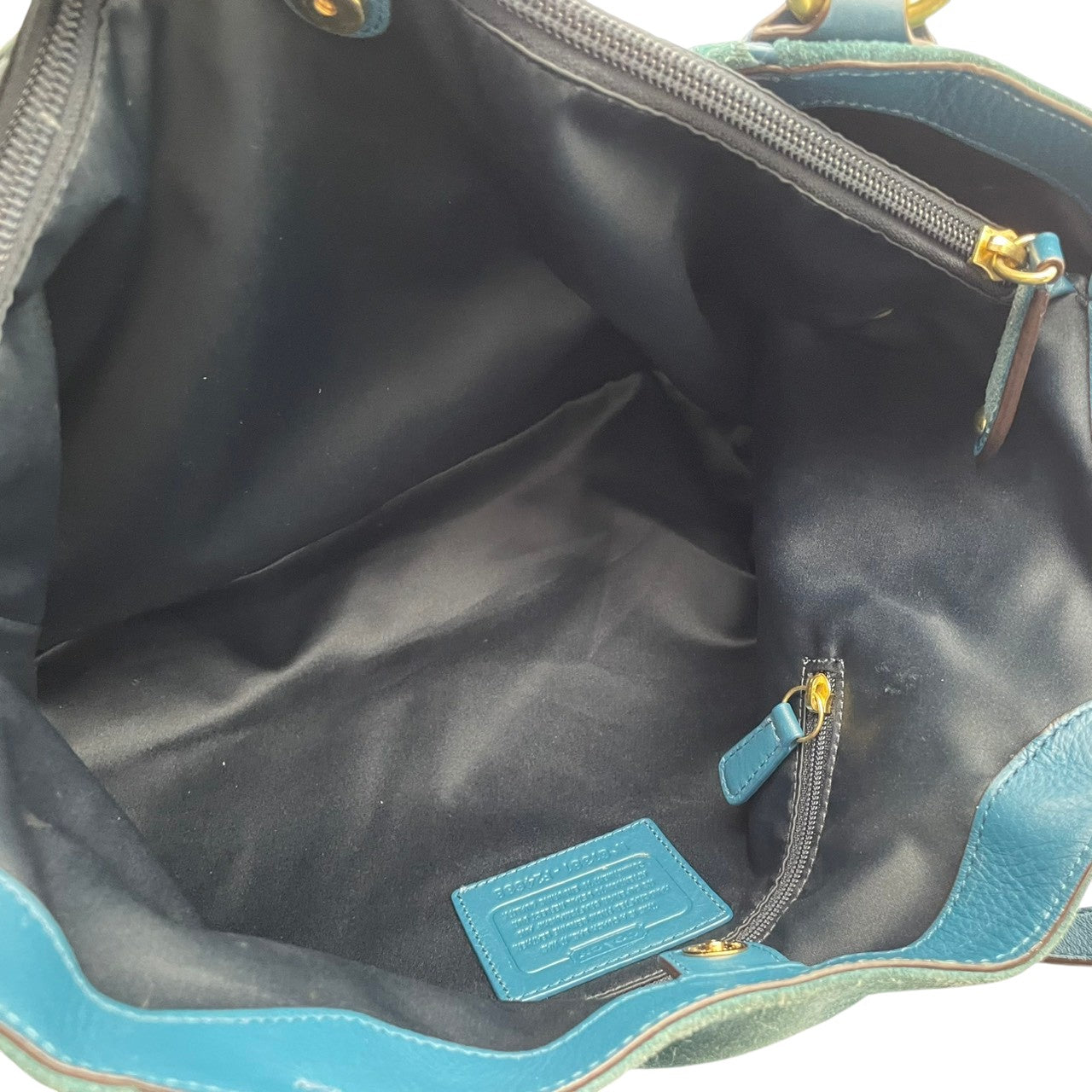 コーチ COACH キャンベル スエード ベル キャリーオール トートバッグ スウェード レザー ティール ブルー ワンショルダー 肩掛け A4収納 フロントポケット ゴールド金具 F24688 レディース クラシック 収納力 S2 大容量 上品 通勤